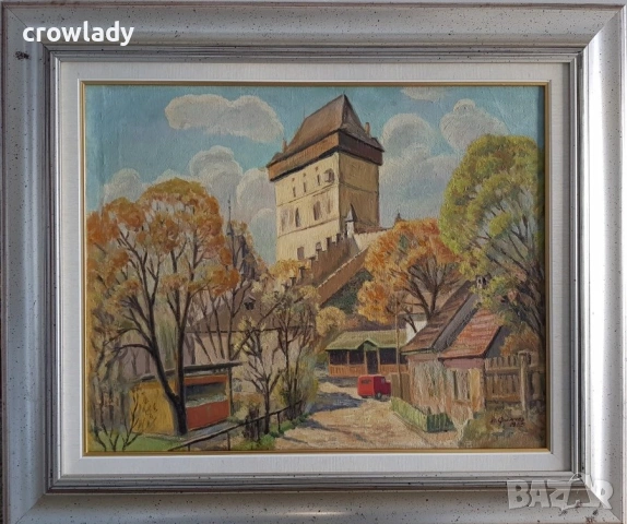 Йордан Филчев 1908 - 1968 Картина с маслени бои Замък 1965г.