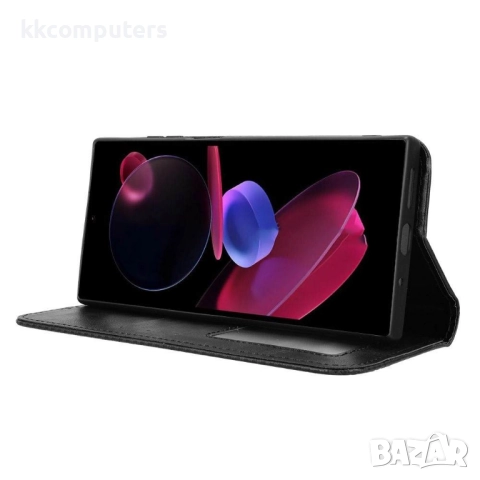 Калъф с протектор за Oukitel C62 / C62 Pro – кожен портфейл калъф с ретро текстура и стойка, 4 цвята, снимка 5 - Калъфи, кейсове - 52549457