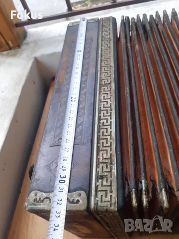 Стар диатоничен акордеон антика дърво кожа седеф каталин, снимка 8 - Антикварни и старинни предмети - 53275094