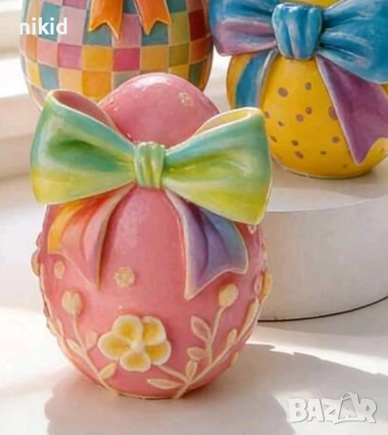 3d Яйце с пандела Силиконов молд форма фондан шоколад гипс свещ смола декор, снимка 2 - Форми - 54129517