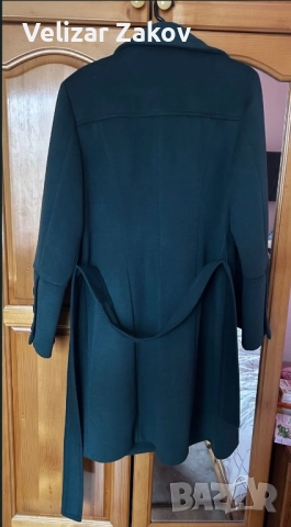 Дамско зимно палто Junona-размер 42,тъмнозелено,с колан., снимка 3 - Якета - 52891641