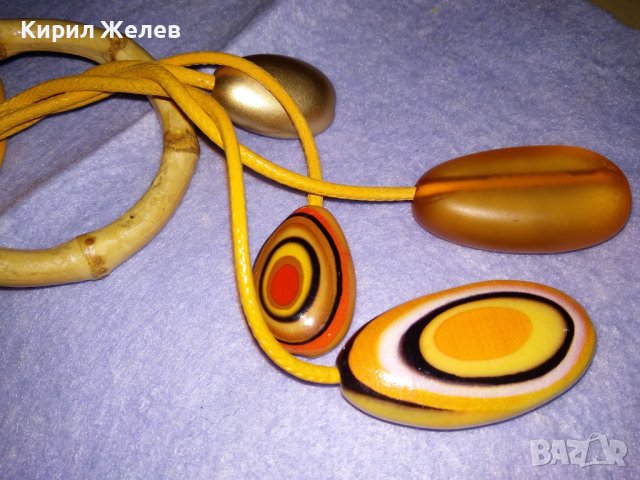 КРАСИВО ЕФЕКТНО АРТ КОЛИЕ ОГЪРЛИЦА ЦВЕТНО СТЪКЛО ХЕНД МЕЙД ФЕШЪН БИЖУ 34787, снимка 5 - Колиета, медальони, синджири - 39139900