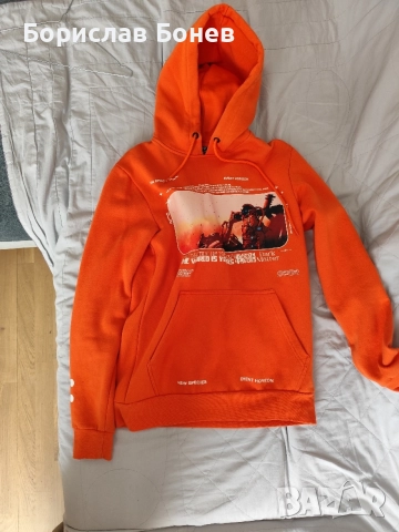 оранжево худи; cropp, xs