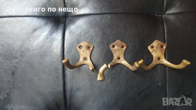 Стари месингови закачалки 3 броя, снимка 2 - Други ценни предмети - 30279492