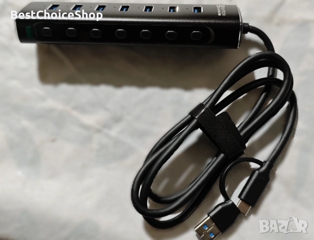 USB 3.2 активен хъб 7 порта, снимка 5 - USB кабели - 53376318
