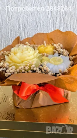 Букети от соев восък, снимка 5 - Подаръци за жени - 47330344