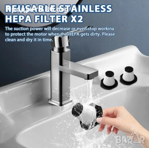 Портативна мощна прахосмукачка за кола и дом – USB зареждане, тиха и лека, снимка 6 - Аксесоари и консумативи - 50756848