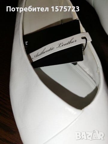 Обувки Mango, от естествена кожа, бели, снимка 4 - Дамски елегантни обувки - 42196535