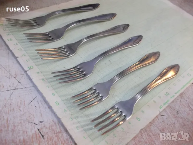 Лот от 6 бр. вилици от завод "П.Денев-Габрово" - 1, снимка 3 - Прибори за хранене, готвене и сервиране - 48743241