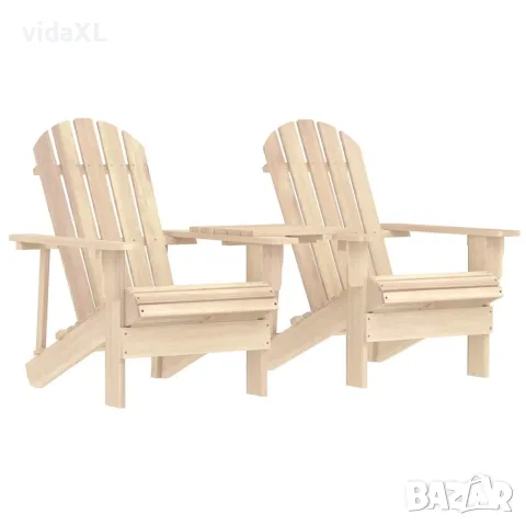 vidaXL Градински столове Адирондак с масичка за чай, чам масив（SKU: 315892）