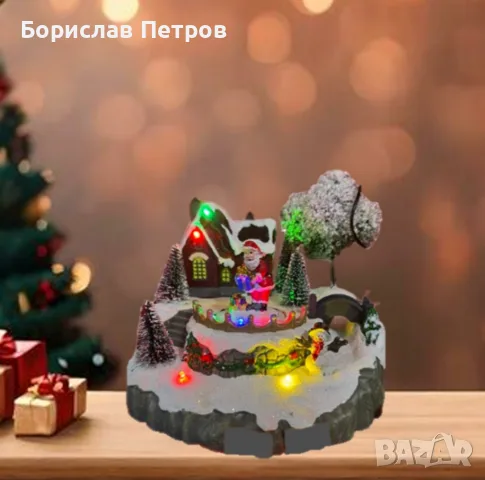 Коледна декорация Дядо Коледа в селото – Светеща празнична магия за вашия дом