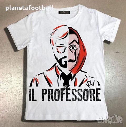 Уникална Тениска Il Professore! Мъжка тениска на Професора от La casa de papel!, снимка 1 - Тениски - 30144242