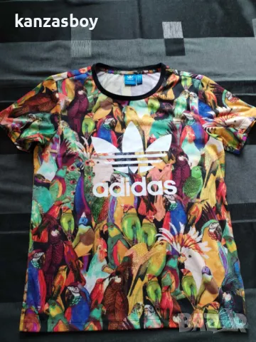 adidas Originals X Farm Passaredo T-Shirt - страхотна дамска тениска КАТО НОВА Л, снимка 7 - Тениски - 49653141