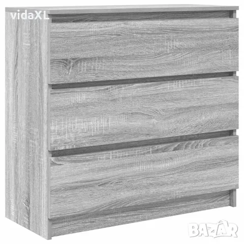 vidaXL Сайдборд, сив сонома, 80x35x76 см, инженерно дърво