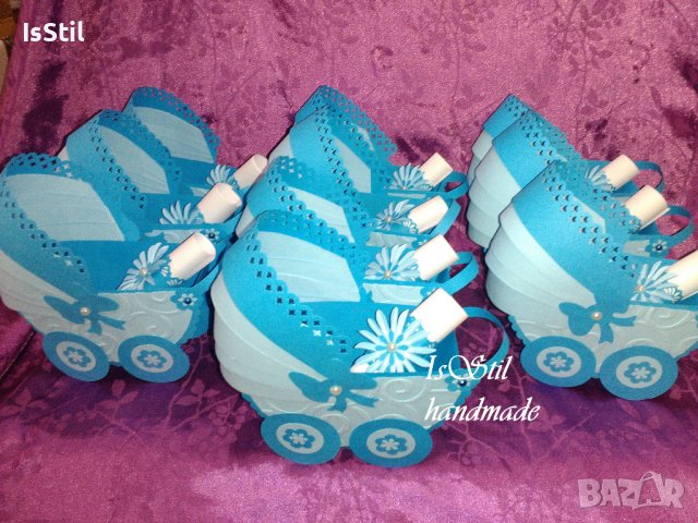 3Д количка -покана кръстници, подарък за гости на кръщене, покани колички, подарък новородено бебе, снимка 5 - Други - 18683734