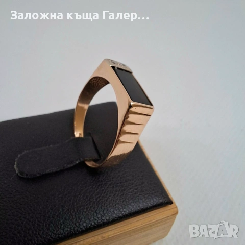 Мъжки златен пръстен с фианити, 3,12г – стил и сила, снимка 6 - Пръстени - 54216652