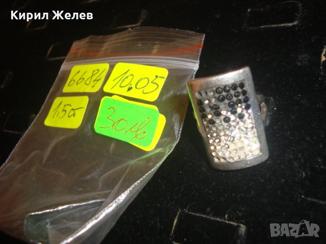 СТАР СРЕБЪРЕН ДАМСКИ ПРЪСТЕН 925 СРЕБРО с МНОГО КАМЪЧЕТА НЯКОИ ЛИПСВАТ 6684, снимка 4 - Пръстени - 30331184