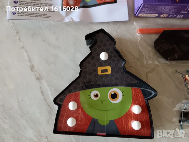 Светеща лампа - Диаментен гоблен Тиква и Хелуин., снимка 13 - Настолни лампи - 43587359