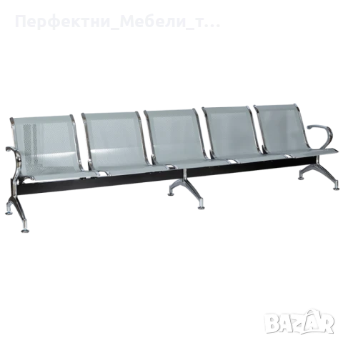 4 местна метална пейка посетителска,метална пейка 5 места за чакалня, снимка 2 - Столове - 50767072