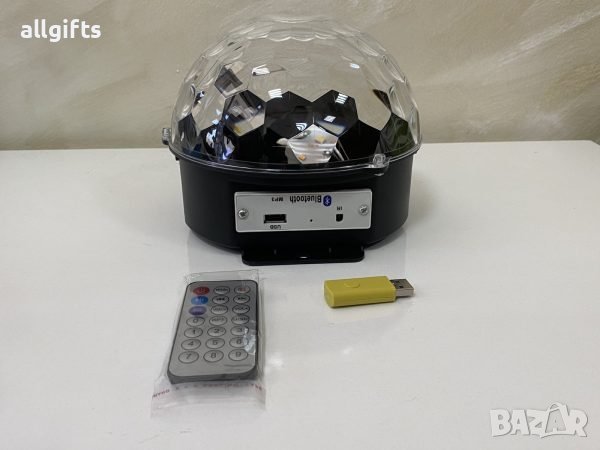 LED диско топка mp3 usb bluetooth проектор, снимка 8 - Лед осветление - 40382726