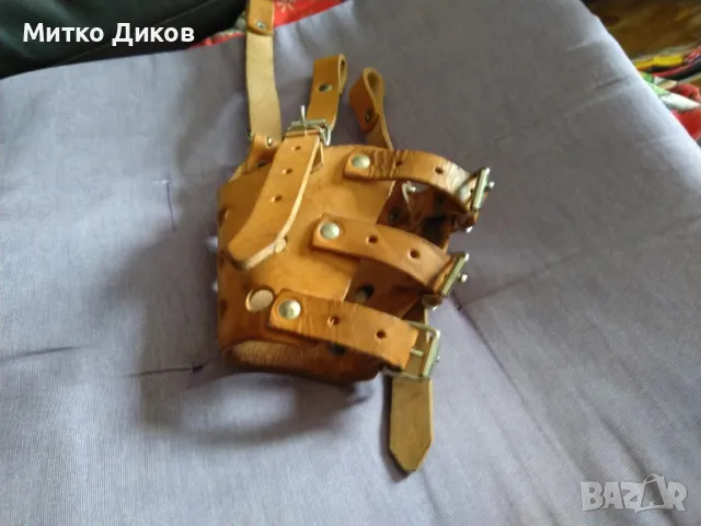 Намордник за Куче нов дебела Естествена кожа Кафяв Средни породи Регулируем-тройно закопчаване, снимка 2 - За кучета - 48756194