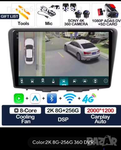 мултимедия навигация+ 360° 4 бр панорамни камери(птичи поглед) 