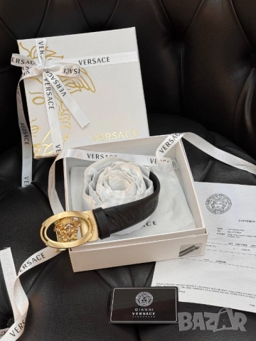Колан+сертификат+торбичка 3,5см versace, снимка 5 - Колани - 52093117