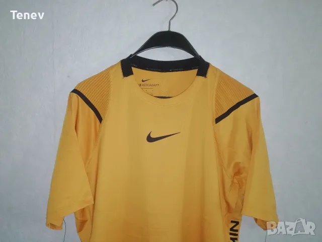 Nike Pro AeroAdapt нова оригинална жълта мъжка тренировъчна тениска фланелка размер М , снимка 4 - Тениски - 56215963