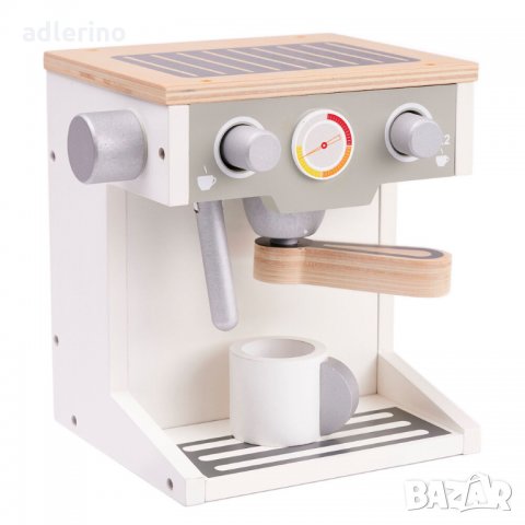 Детска дървена еспресо кафе машина с чашка, детска кафемашина, снимка 1