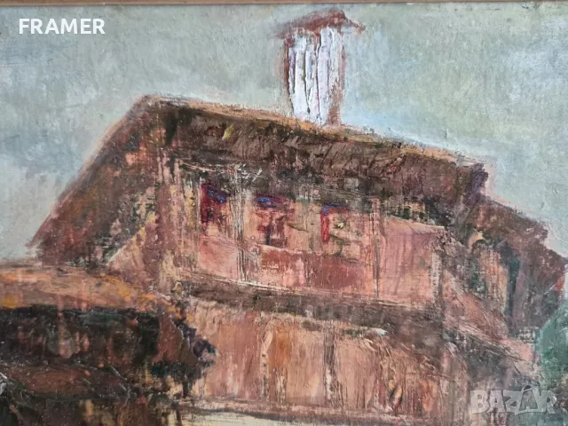 Иван Христов 1900-1987 Възрожденска къща картина от 1937 година, снимка 3 - Картини - 48427883