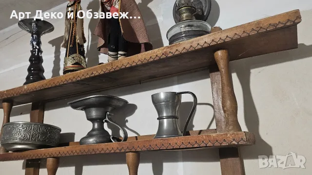 Стара дървена етажерка, снимка 5 - Етажерки - 56488905