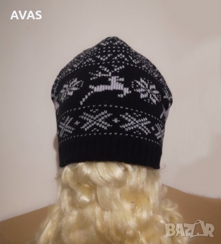 Нова спортна шапка с еленчета черна дамска