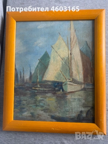 стара картина морски пейзаж