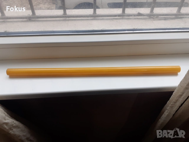 Пръчка каталин бакелит жълта с дамари броеница