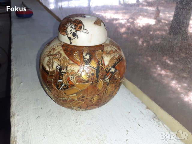 Стара колекционерска ваза буркан Сатцума, снимка 6 - Антикварни и старинни предмети - 34348638