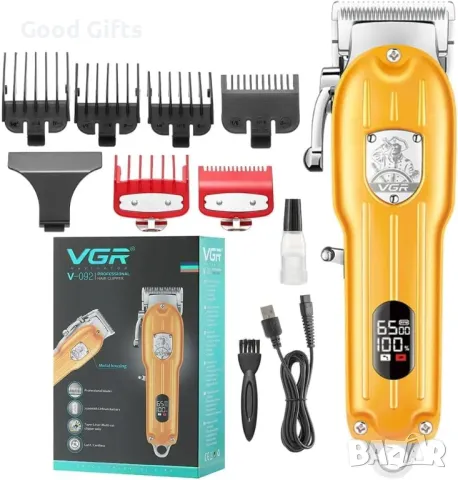Професионална машинка за подстригване VGR V-092 – Метален корпус, висока мощност, премиум дизайн