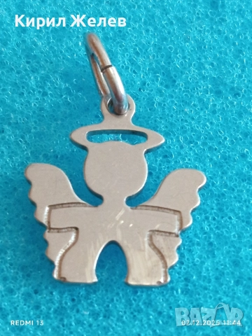 Сребърна висулка АНГЕЛЧЕ красив стилен дизайн 33196, снимка 2 - Колиета, медальони, синджири - 52623689