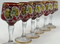 Murano Italy   Circa 1957  Bischoff Cordials Venetian Italian set with  Ruby Red end 18 k Gold  , снимка 15