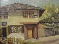 РАДОСЛАВ ПЕТРОВ картина "Старата кръчма" пейзаж масло 1968 г, снимка 4