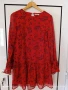 Pieces червена рокля на цветя М размер , снимка 1