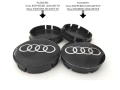 Капачки за джанти за Audi Ауди / размери от 52мм 55мм 60мм / нови черни декоративни тапи, снимка 2
