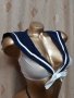    Бяло Моряшко бюстие със синя яка , снимка 6