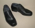 Нови обувки мъжки №40 естествена кожа плътна гумена подметка, с ластици, снимка 1