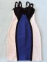Синьо, бяло и черно - изключително красива и стилна комбинация за стегната материя еластична рокля, снимка 13