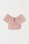Розова блуза с голи рамене H&M