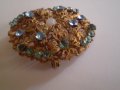 Брошка  филигран със  кристал  Чехословакия  маркирана, снимка 5
