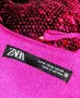 М ZARA Червена рокля с пайети , снимка 6