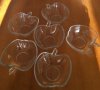 Комплект 6 стъклени купички "ябълки"