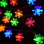 5463 Многоцветни соларни лампички Снежинки, 20 светодиода, снимка 6