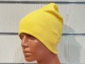 Нова дамска зимна шапка с подгъв в жълт цвят, снимка 10